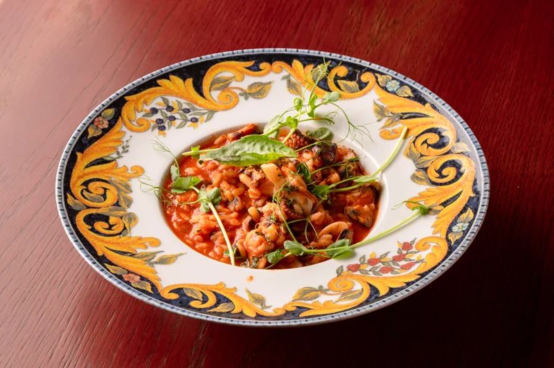 Tenger gyümölcsei risotto alla marinara, olasz étterem XXI. kerület