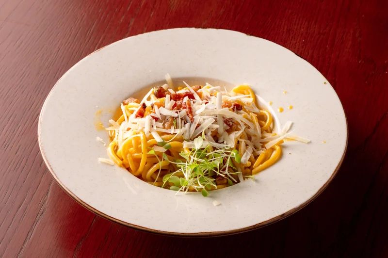 Tradicionális carbonara guancialéval és pecorinóval, Cavallino Csepel